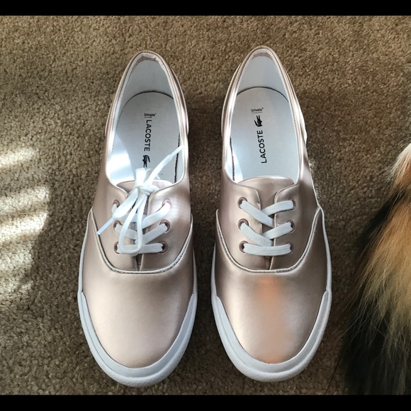 rose gold lacoste shoes